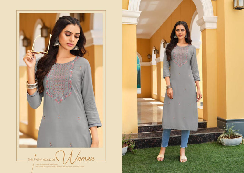 Rangoon Dno Anishka Rayon Stylish Designer Casual Look Party Wear Kurti