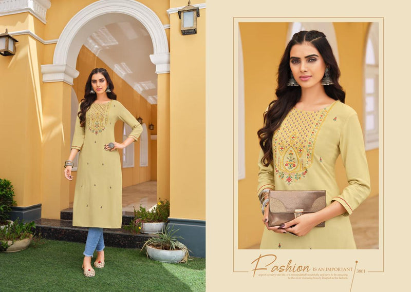 Rangoon Dno Anishka Rayon Stylish Designer Casual Look Party Wear Kurti
