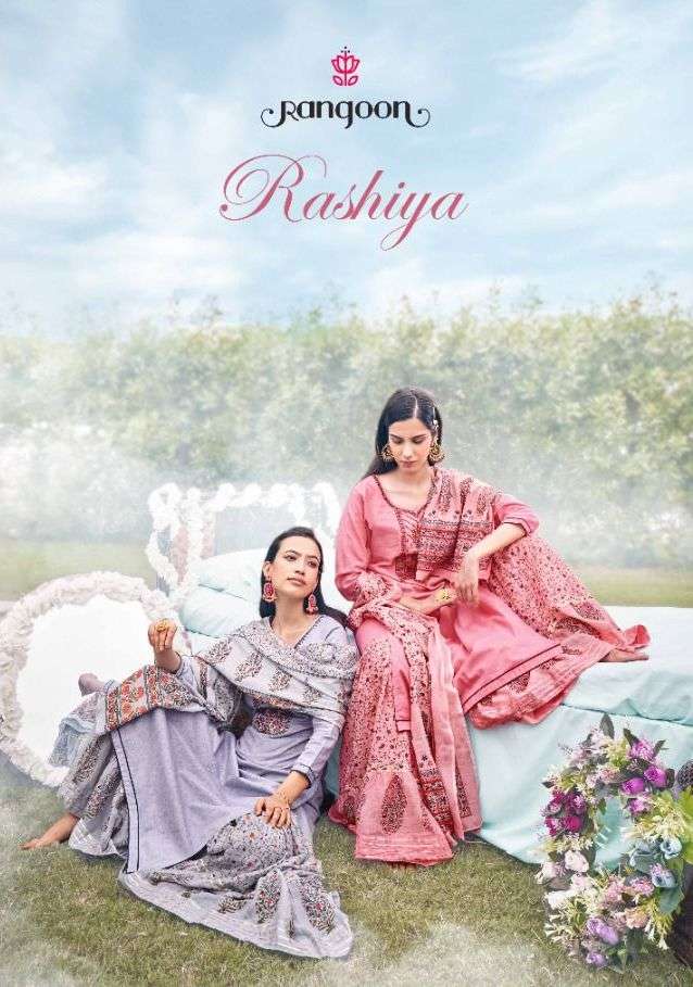 Rangoon Rashiya Heavy Cotton Self Print Kashmiri Work Kurti