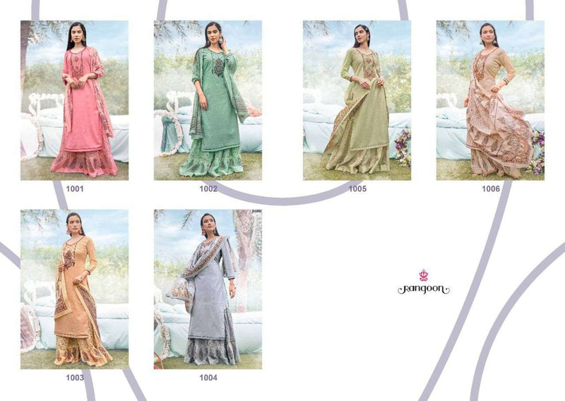 Rangoon Rashiya Heavy Cotton Self Print Kashmiri Work Kurti