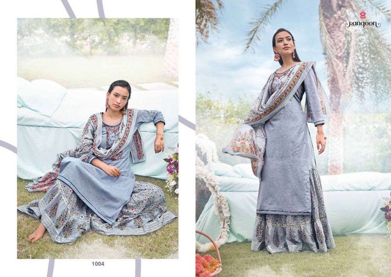 Rangoon Rashiya Heavy Cotton Self Print Kashmiri Work Kurti