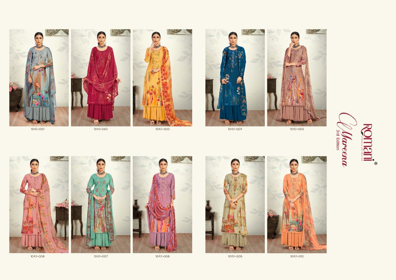 Romani Mareena Pure Cotton With Heavy Embroidery Work Stylish Designer Graceful Print Salwar Suit