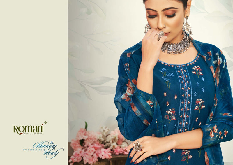 Romani Mareena Pure Cotton With Heavy Embroidery Work Stylish Designer Graceful Print Salwar Suit