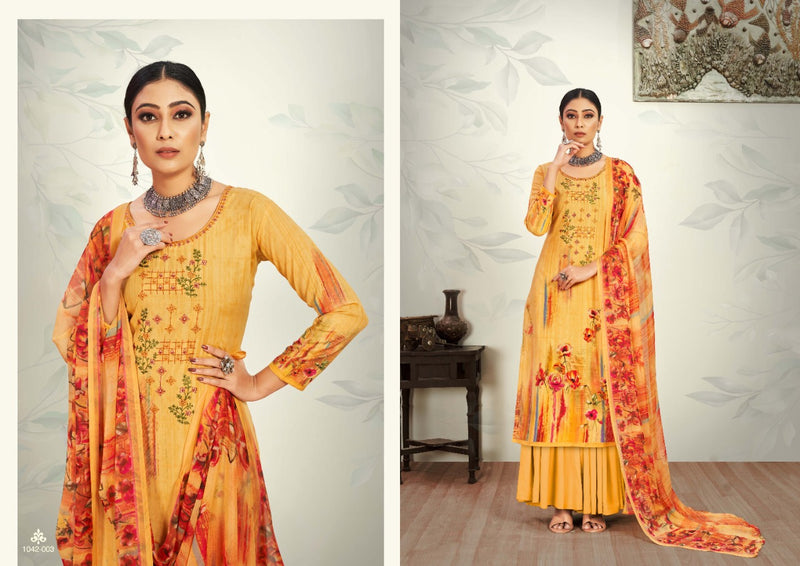 Romani Mareena Pure Cotton With Heavy Embroidery Work Stylish Designer Graceful Print Salwar Suit