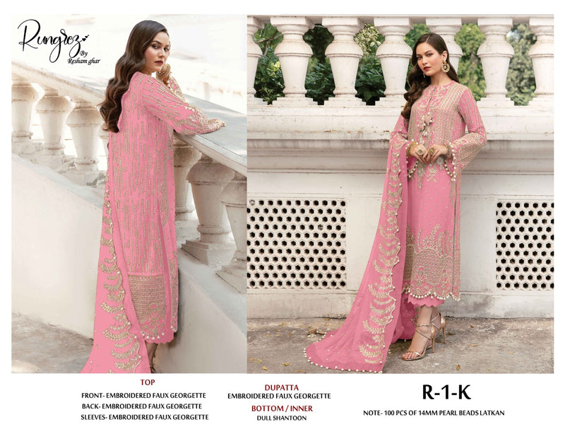 Rungrez R1 k Georgette With Heavy Embroidered Stylish Designer Party Wear Salwar Suit