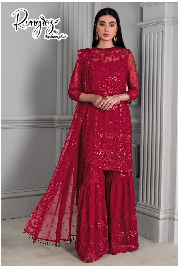 Rungrez Dno R 6 A Fox Georgette Embroidery With Stone Work Stylish Designer Party Wear Salwar Kameez