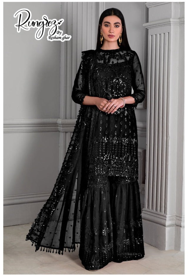 Rungrez Dno R 6 B Fox Georgette Embroidery With Stone Work Stylish Designer Party Wear Salwar Kameez