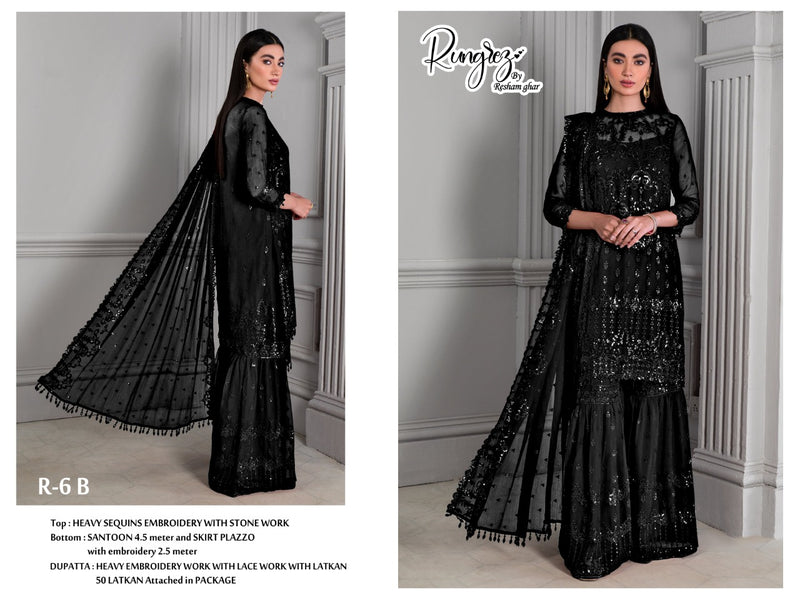 Rungrez Dno R 6 B Fox Georgette Embroidery With Stone Work Stylish Designer Party Wear Salwar Kameez