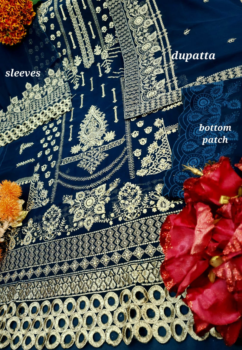Rungrez Dno R 4A Georgette With Heavy Embroidery Pakistani Stylish Designer Salwar Suit