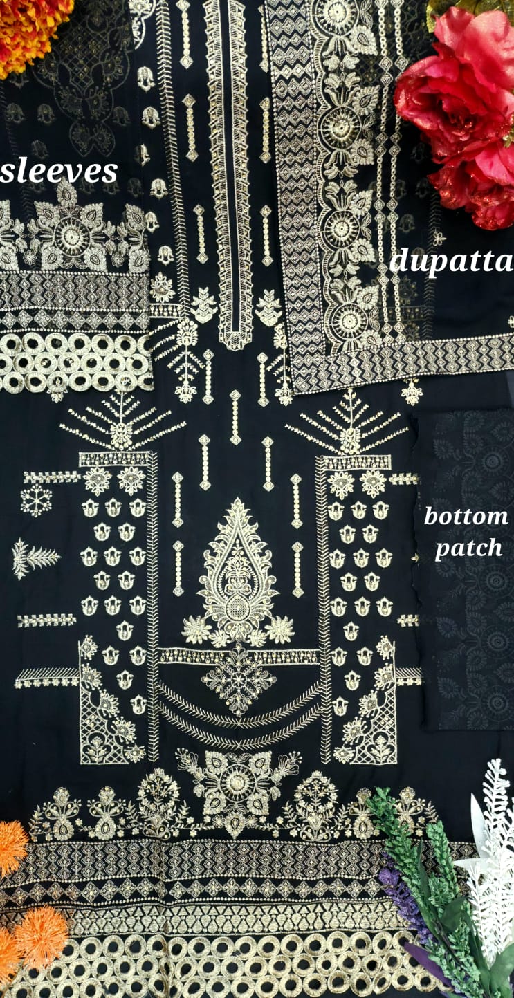 Rungrez Dno R 4A Georgette With Heavy Embroidery Pakistani Stylish Designer Salwar Suit
