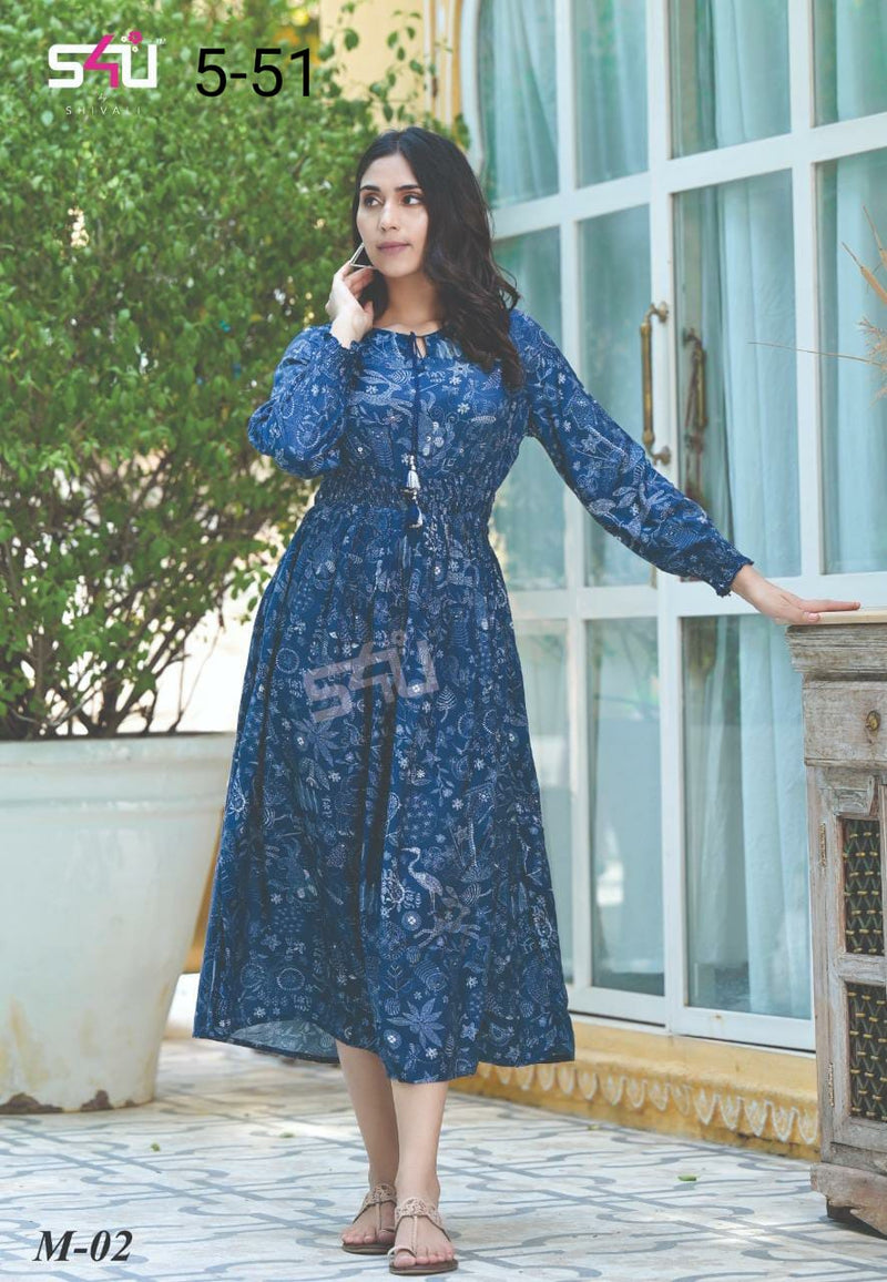 S4u Shivali Dno 51 Fancy Elegant Stylish Designer Party Wear Casual Look Fancy Kurti