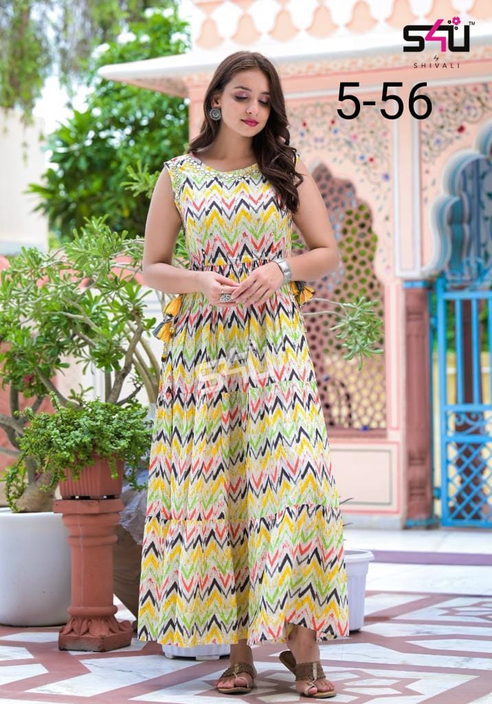 S4u Shivali Dno 56 Fancy Decent Stylish Designer Party Wear Casual Look Long Kurti