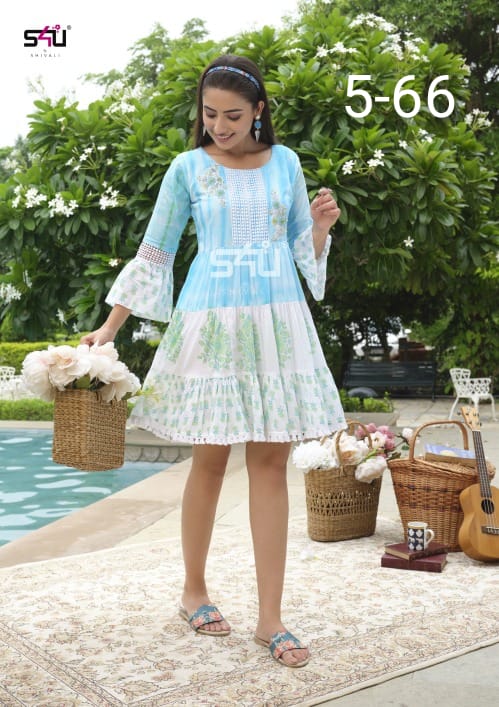S4u Dno 5 66 Fancy With Heavy Beautiful Fancy Work Stylish Designer Short Kurti