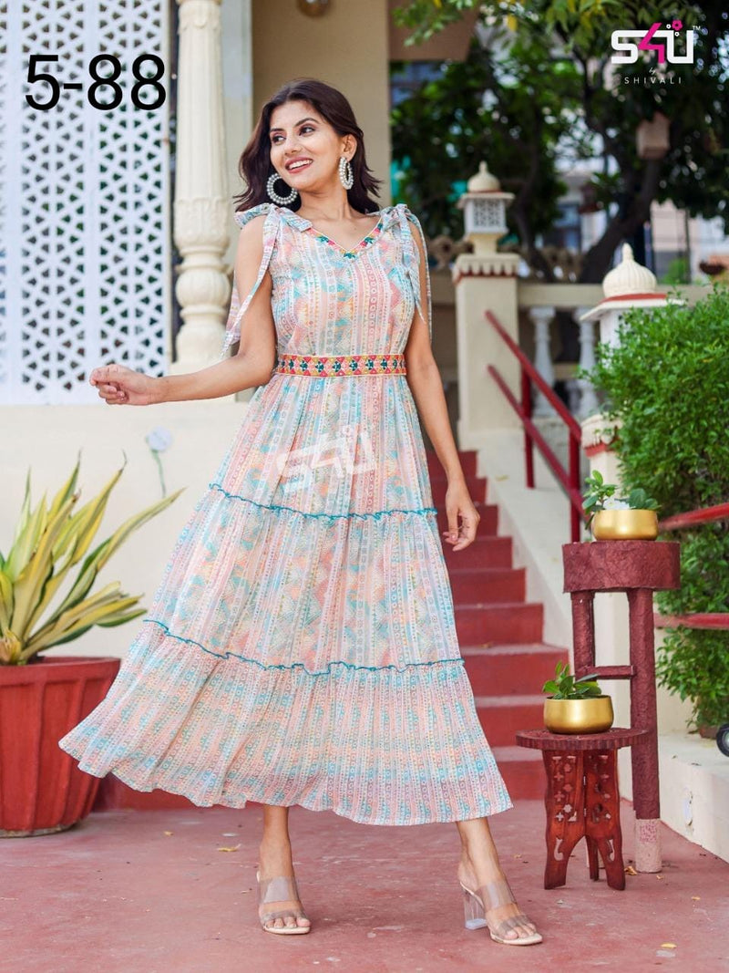 S4u Dno 5-88 Fancy With Beautiful Work Stylish Designer Party Wear Fancy Kurti