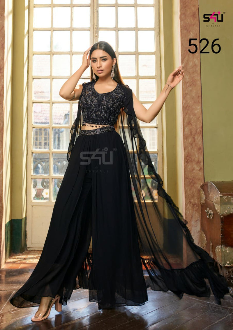 S4u Shivali Dno 526 Fancy With Hand Work Stylish Designer Party Wear Indo Western