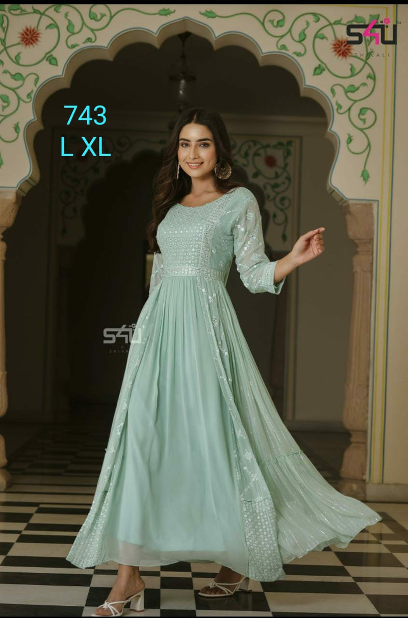 S4u Shivali Dno 743 Fancy Stylish Long Graceful Party Wear Designer Kurti