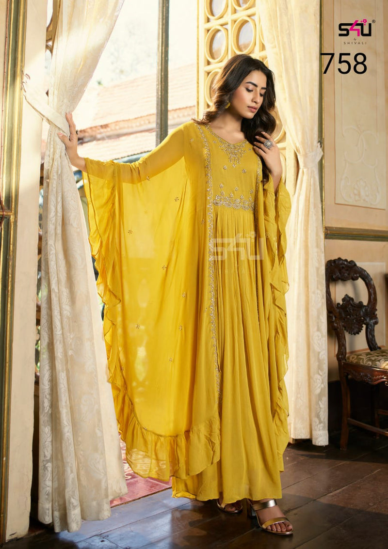 S4u Shivali Dno 758 Fancy Stylish Beautiful Look Designer Party Wear Indo Western