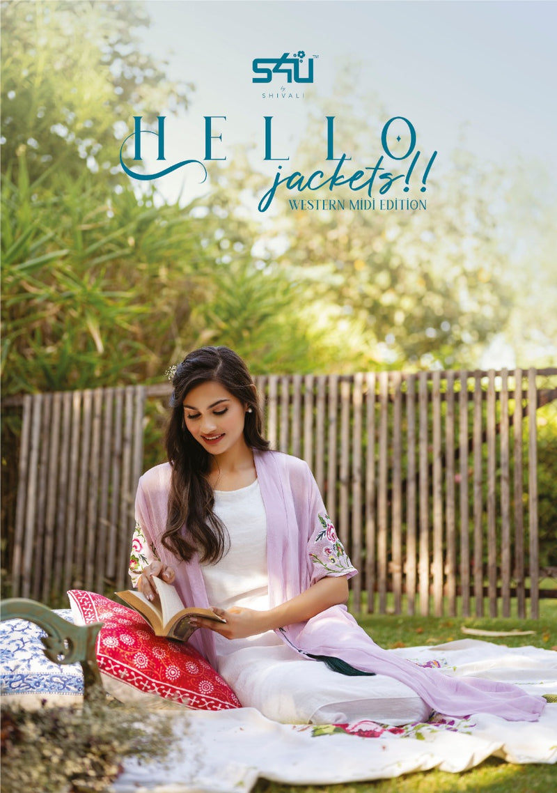 S4u Hello Jacket Georgette With Heavy Fancy Work Stylish Designer Attractive Look Fancy Kurti