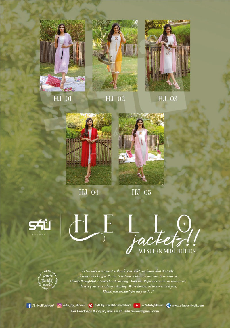 S4u Hello Jacket Georgette With Heavy Fancy Work Stylish Designer Attractive Look Fancy Kurti