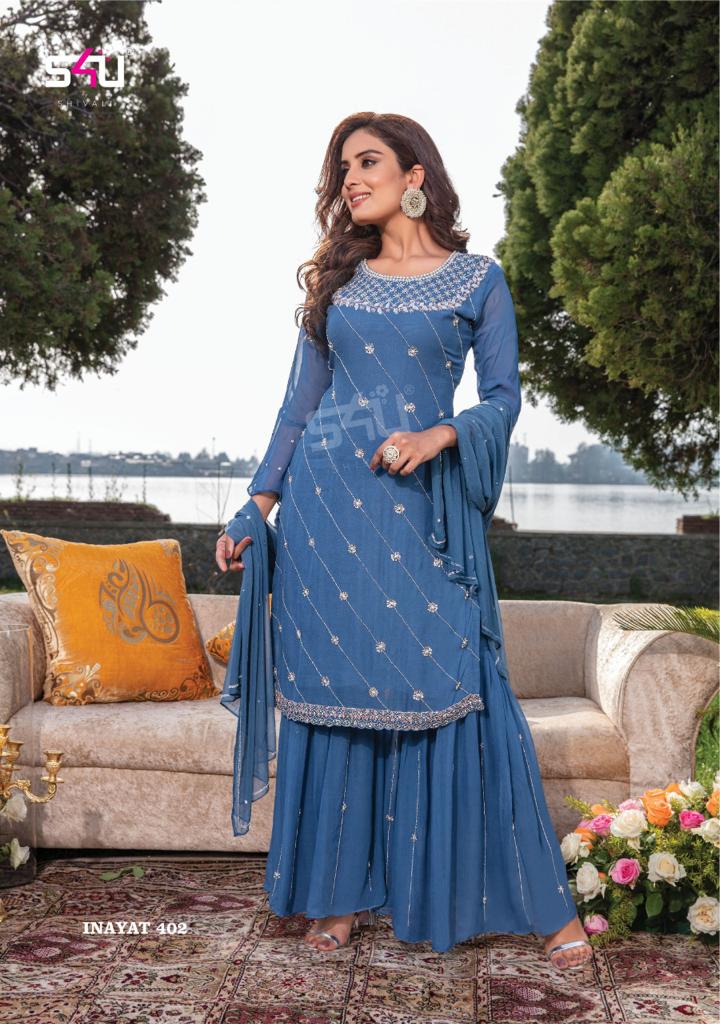 S4u Shivali Inayat Vol 4 Dno 402 Georgette Stylish Designer Party Wear Sharara