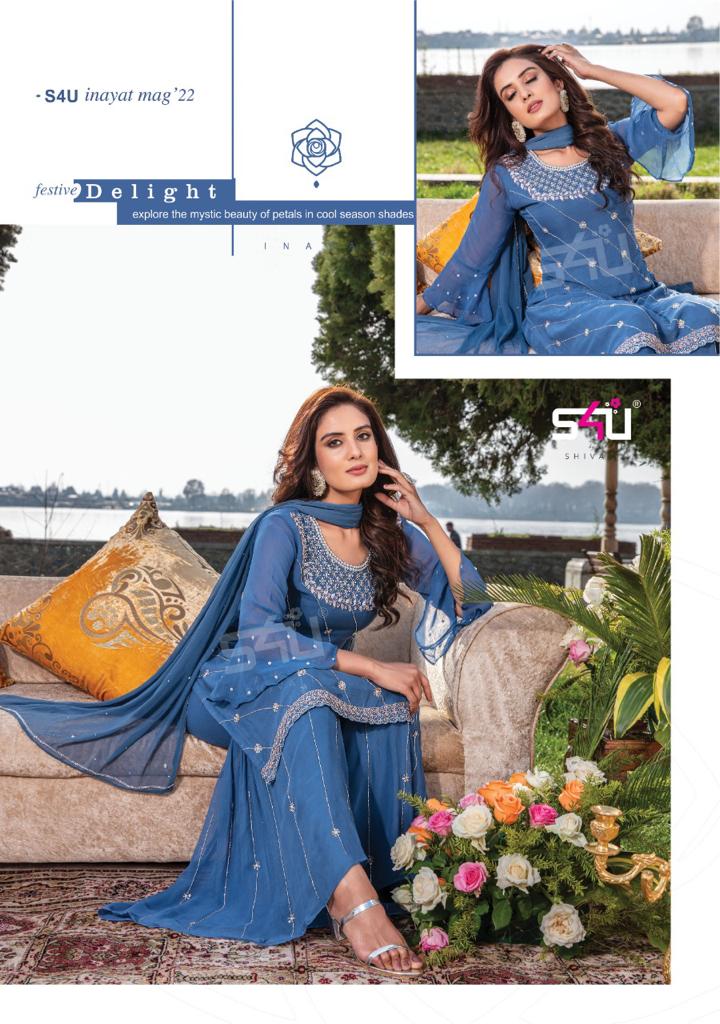 S4u Shivali Inayat Vol 4 Dno 402 Georgette Stylish Designer Party Wear Sharara