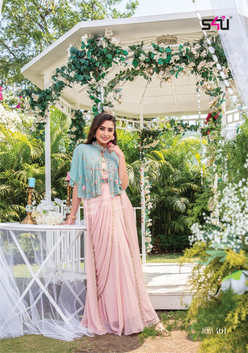 S4u Shivali Kitty Party Vol 4 Georgette With Fancy Work Stylish Designer Party Wear Long Kurti