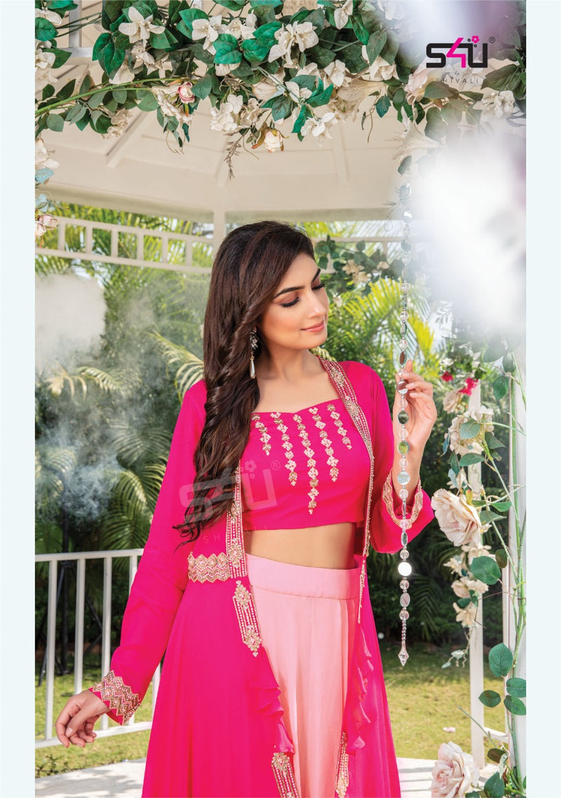 S4u Shivali Kitty Party Vol 4 Georgette With Fancy Work Stylish Designer Party Wear Long Kurti
