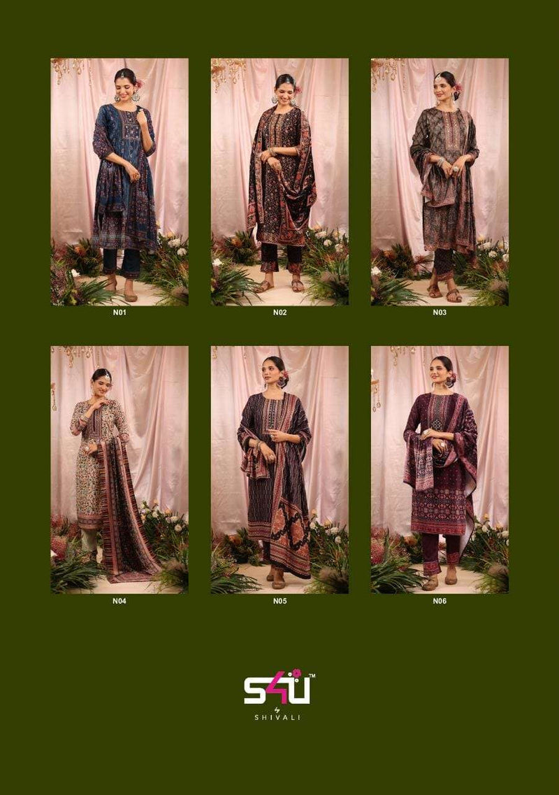 S4u Shivali Noor Velvet With Beautiful Fancy Work Stylish Designer Party wear Fancy Kurti