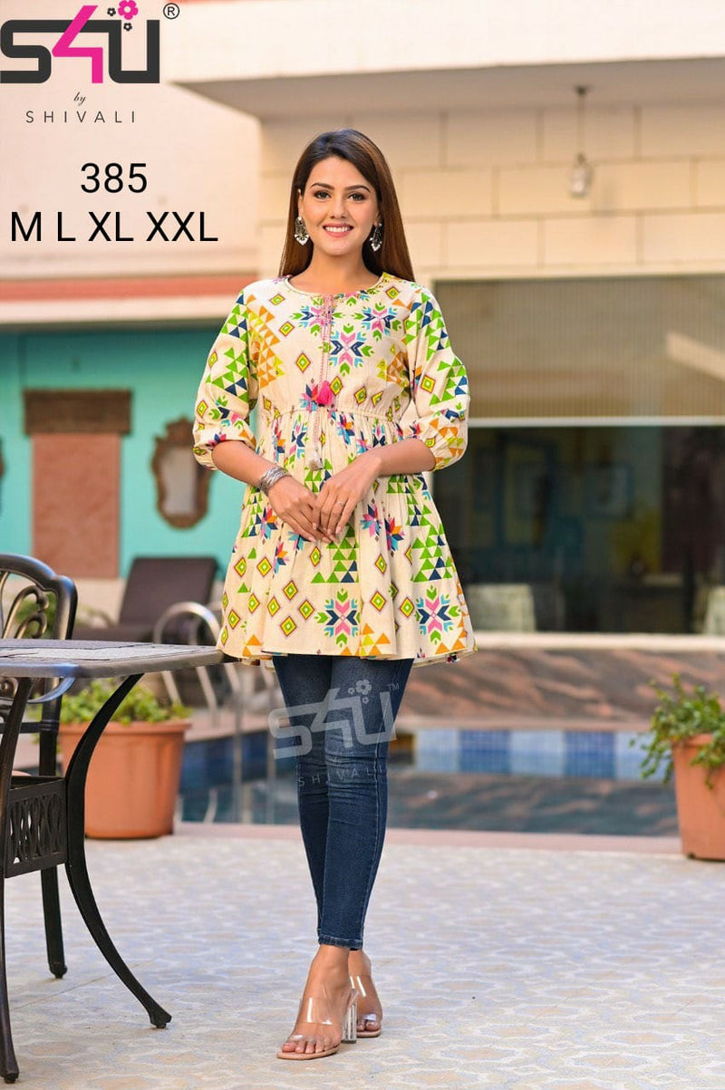 S4u Shivali Dno 385 Fancy Stylish Casual Wear Kurti