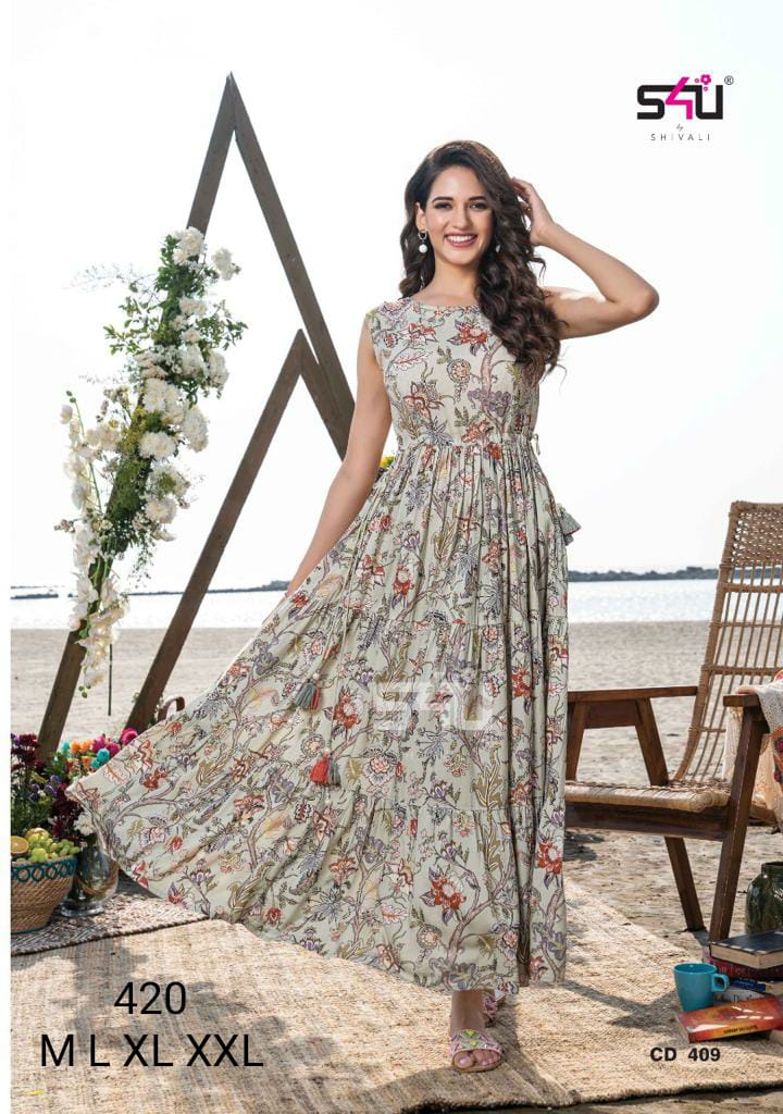 S4u Shivali Dno 420 Fancy Stylish Designer Graceful Look Kurti