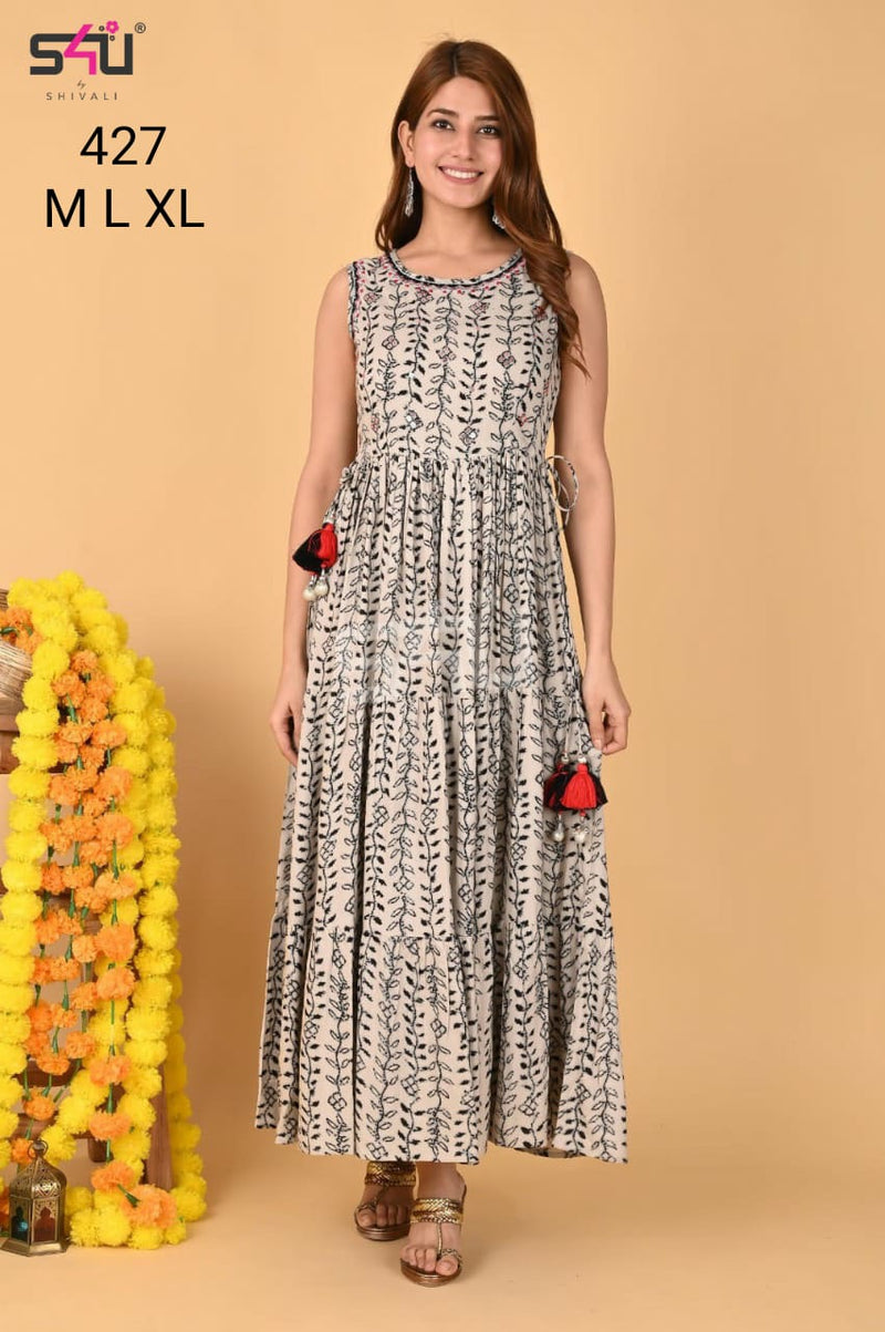 S4u Shivali Dno 427 Fancy Stylish Designer Long Graceful Look Kurti