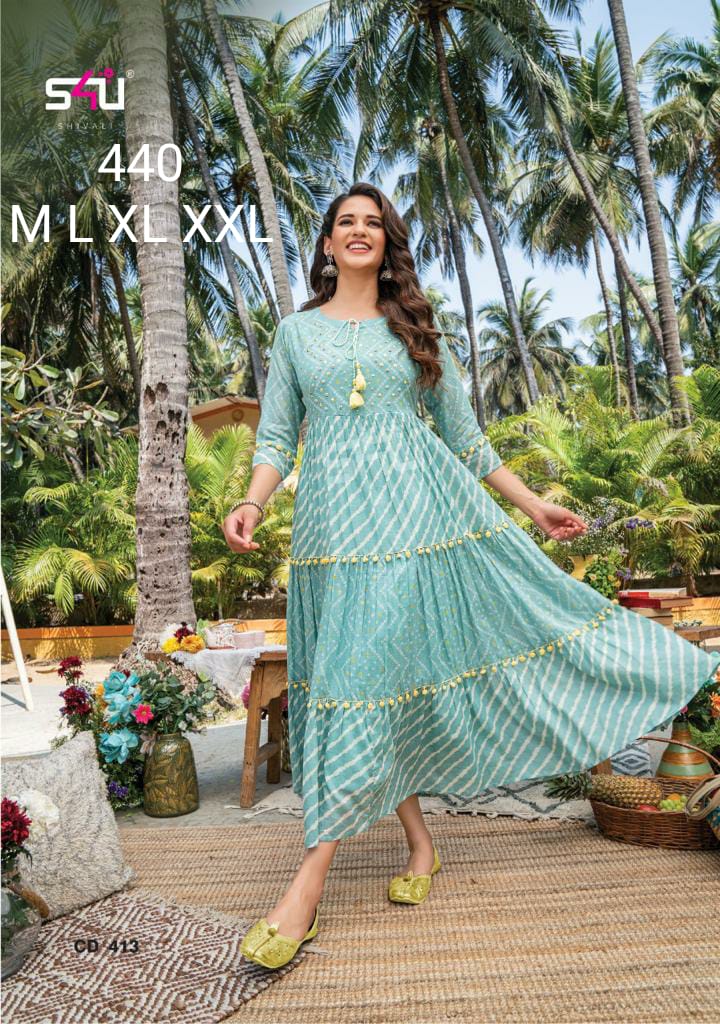 S4u Shivali Dno 440 Fancy Stylish Designer Gorgeous Look Kurti