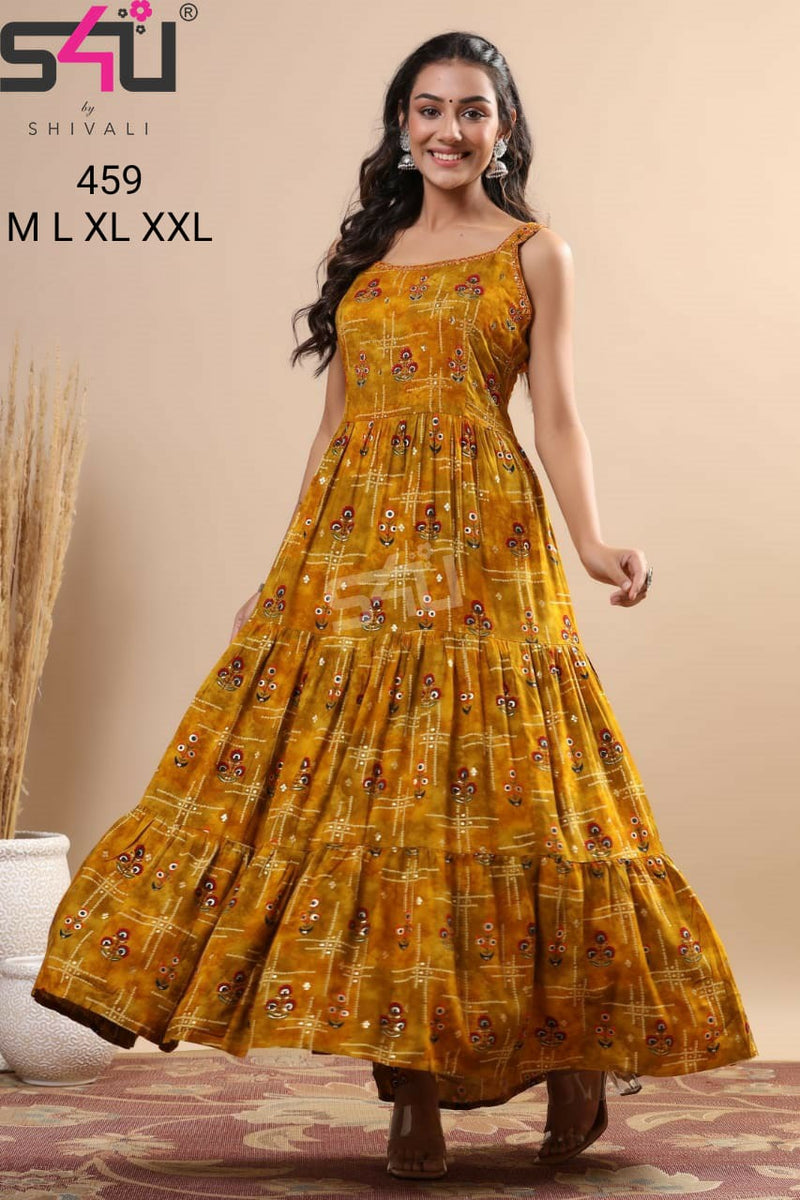 S4u Shivali Dno 459 Fancy Stylish Designer Long Graceful Look Kurti