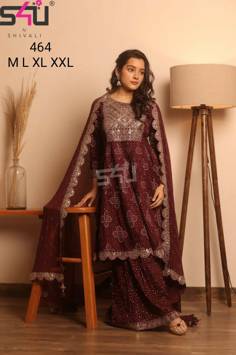S4u Shivali Dno 464 Fancy Stylish Designer Party Wear Gorgeous Look Kurti