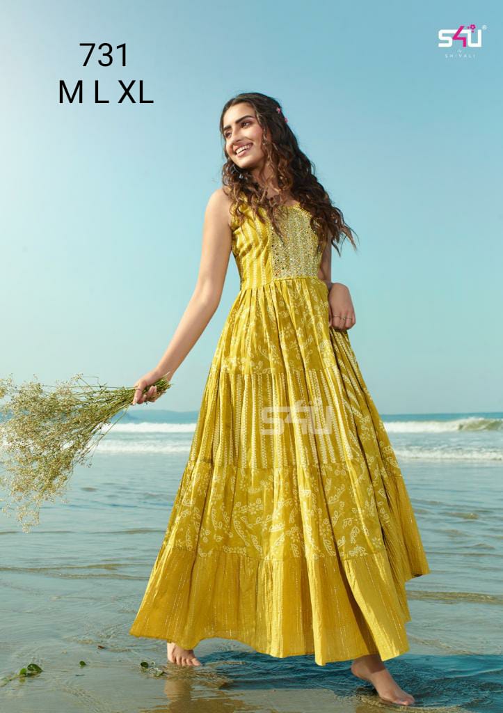 S4u Shivali Dno 731 Fancy Stylish Designer Gorgeous  Look Long Kurti