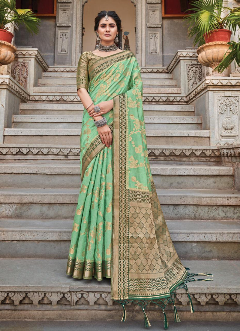 Sangam Prints Alekha Silk Stylish Designer Gorgeous Festival Look Heavy Saree