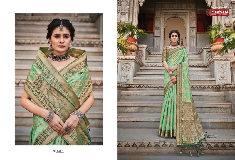 Sangam Prints Alekha Silk Stylish Designer Gorgeous Festival Look Heavy Saree
