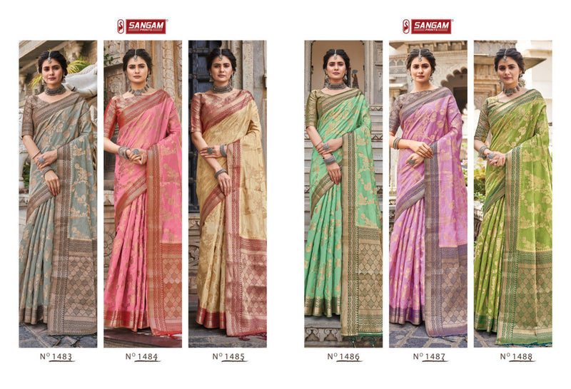 Sangam Prints Alekha Silk Stylish Designer Gorgeous Festival Look Heavy Saree