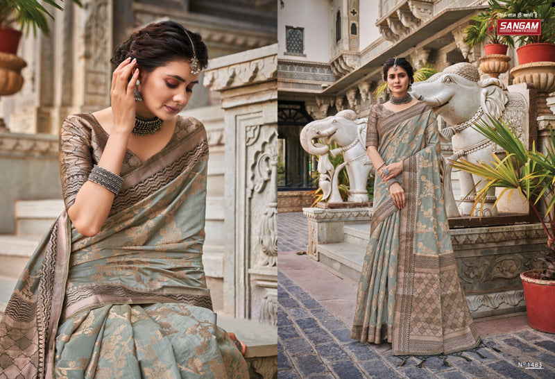 Sangam Prints Alekha Silk Stylish Designer Gorgeous Festival Look Heavy Saree
