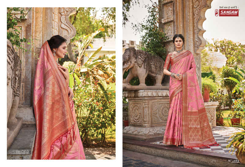 Sangam Prints Alekha Silk Stylish Designer Gorgeous Festival Look Heavy Saree