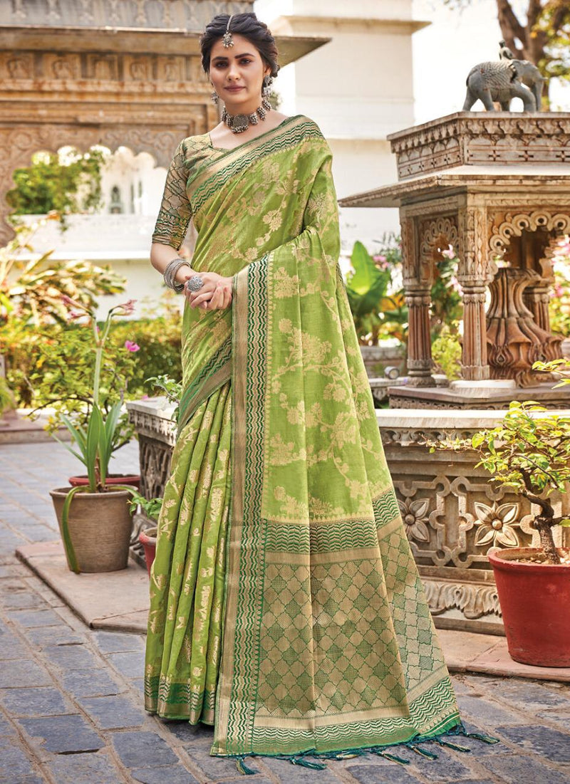 Sangam Prints Alekha Silk Stylish Designer Gorgeous Festival Look Heavy Saree