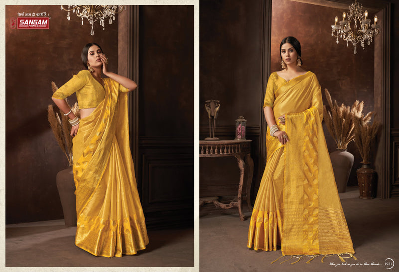 Sangam Prints Chandrika Organza Stylish Designer Festival Wear Printed Saree Collection