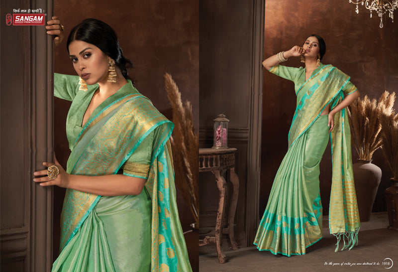 Sangam Prints Chandrika Organza Stylish Designer Festival Wear Printed Saree Collection