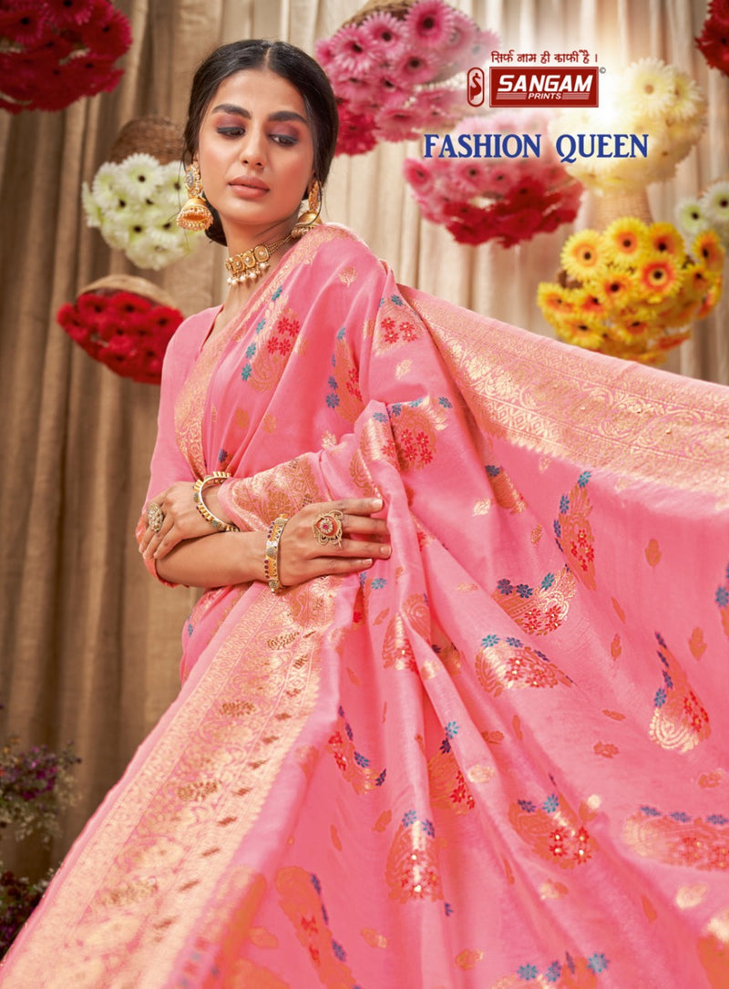 Sangam Prints Fashion Queen Cotton Stylish Designer Printed Festival Wear Saree Collection