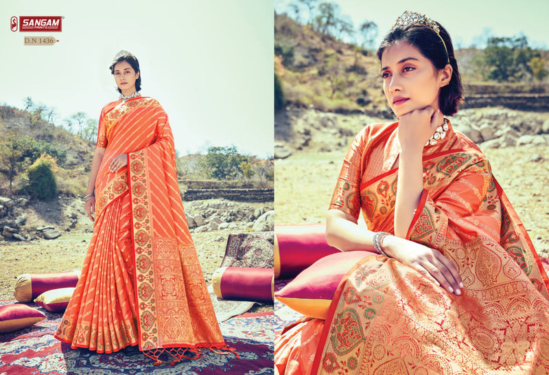 Sangam Prints Kesar Silk Banarasi Silk Stylish Designer Festival Look Saree