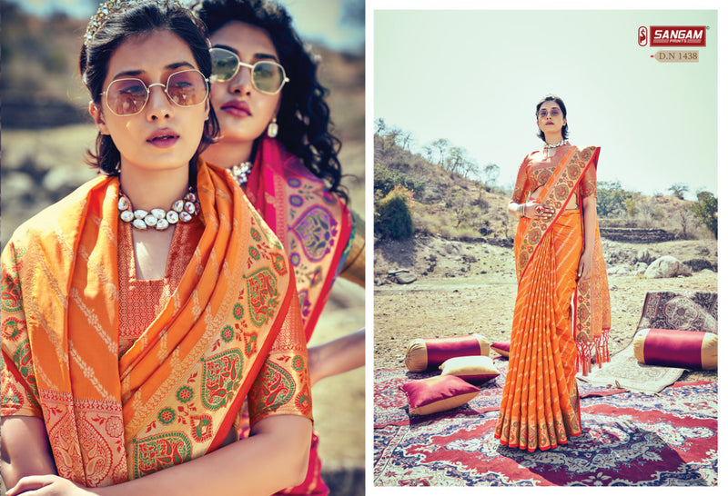 Sangam Prints Kesar Silk Banarasi Silk Stylish Designer Festival Look Saree