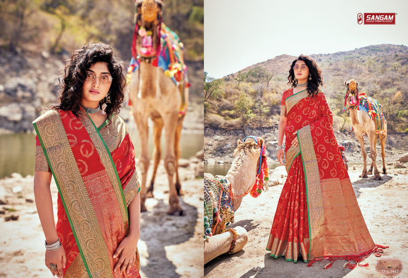 Sangam Prints Nirali Banarasi Silk Designer Graceful Festival Look Sarees