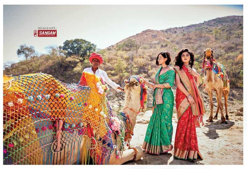 Sangam Prints Nirali Banarasi Silk Designer Graceful Festival Look Sarees