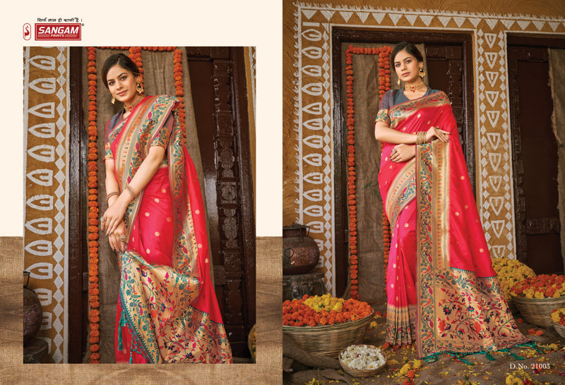 Sangam Prints Palki Paithani Silk Designer Graceful Festival Look Saree