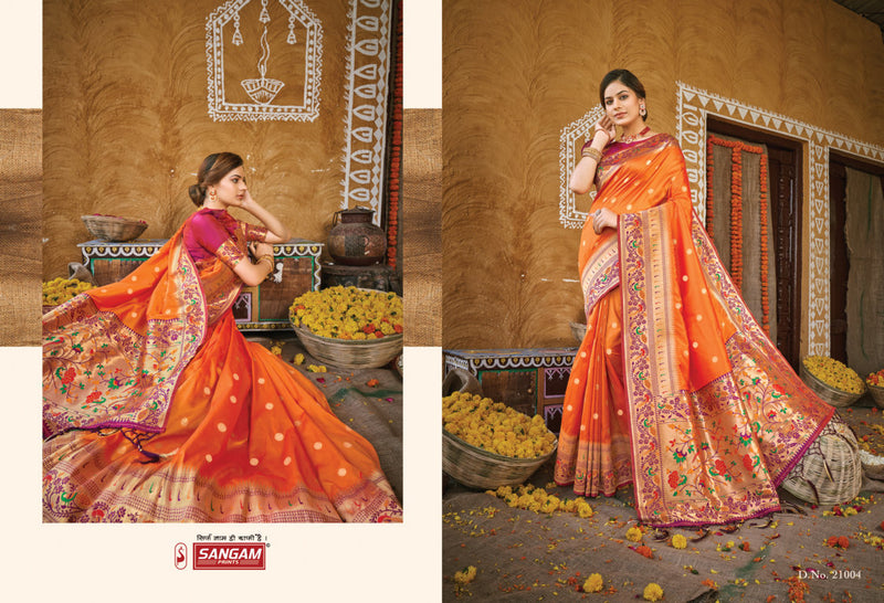 Sangam Prints Palki Paithani Silk Designer Graceful Festival Look Saree